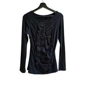 Jarbo Women's Long Sleeve Ruched TopPima Cotton & Lycra Made In Peru, Size Small